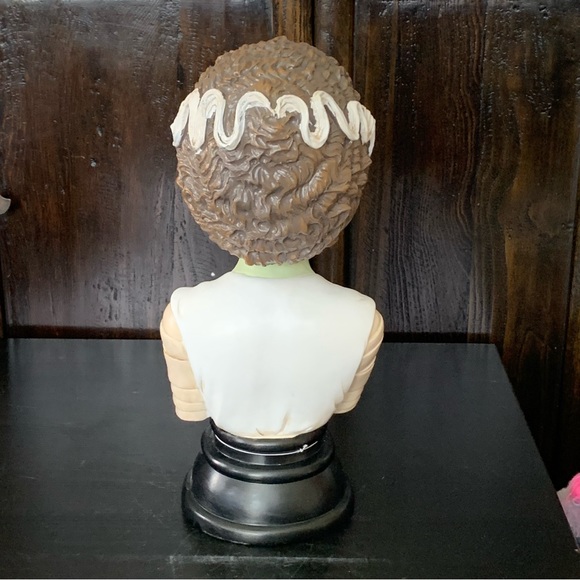 Bride of Frankenstein Bust Light Up Ceramic Halloween Decor Green Skin - Picture 9 of 15